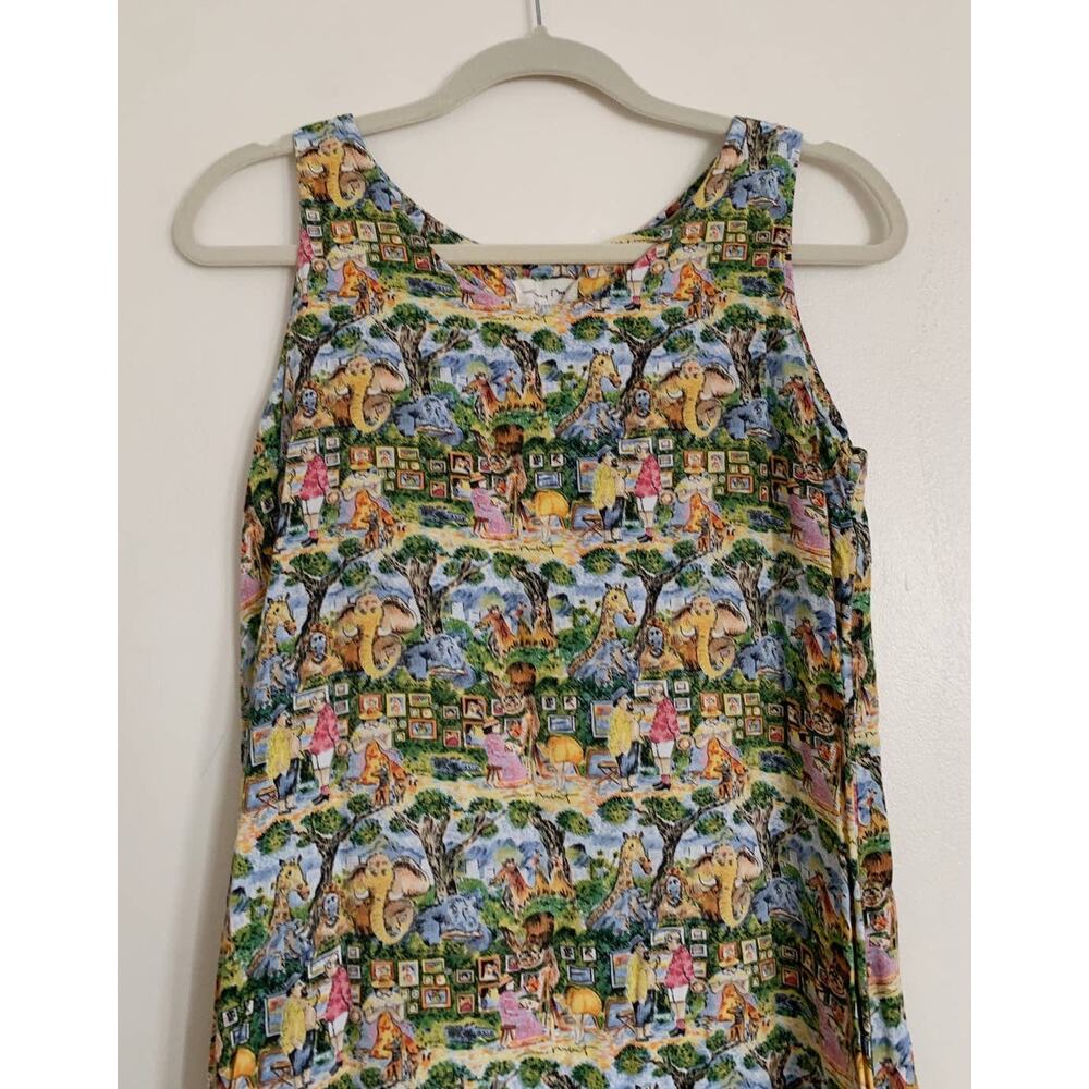 Multi Colored Vintage Reyn Spooner Animal Zoo Print Midi Dress M - Picture 2 of 6